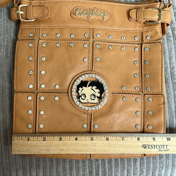EUC Rhinestone Betty Boop Cross-Body Bag - Picture 9 of 11